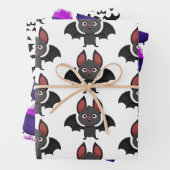Halloween Bat Paarse Inpakpapier Vel (In situ)