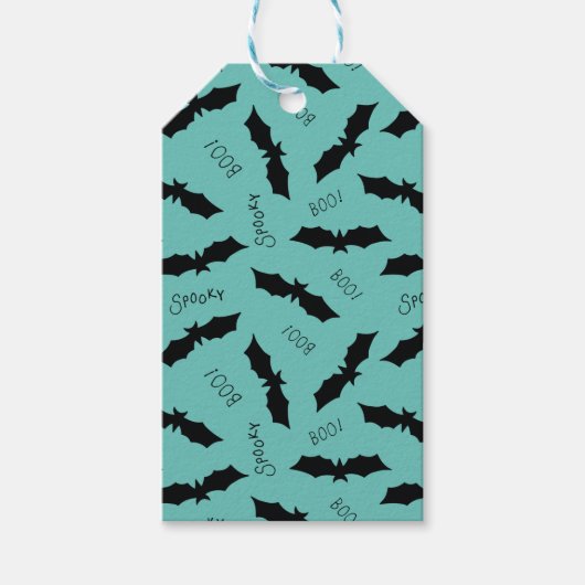 Halloween Bat patroon Cadeaulabel (Voorkant)