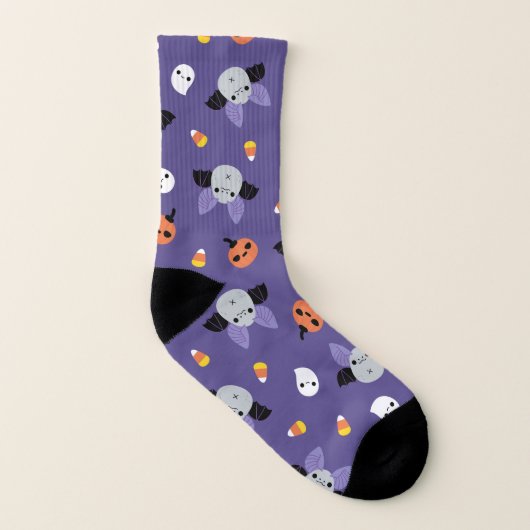 Halloween Bat Pattern Sokken (Rechts - buiten)