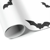 Halloween Bat Pattern Spooky Cadeaupapier (Rol Hoek)