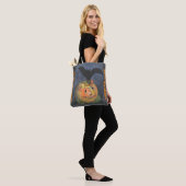 Halloween Bat & Pumpkin Ontworpen Canvas tas (Op model)