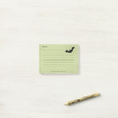Halloween Bat Silhouette over Green - Lined Post-it® Notes (Op bureau)