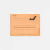 Halloween Bat Silhouette over Oranje, gelinkt Post-it® Notes (Voorkant)