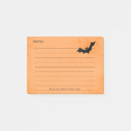 Halloween Bat Silhouette over Oranje, gelinkt Post-it® Notes