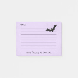 Halloween Bat Silhouette over Paars gelamineerd Post-it® Notes