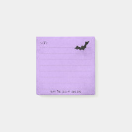 Halloween Bat Silhouette over Paars gelamineerd Post-it® Notes