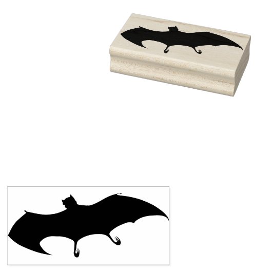 Halloween Bat Silhouette Rubber Art Stamp Rubberstempel (Gestempeld)