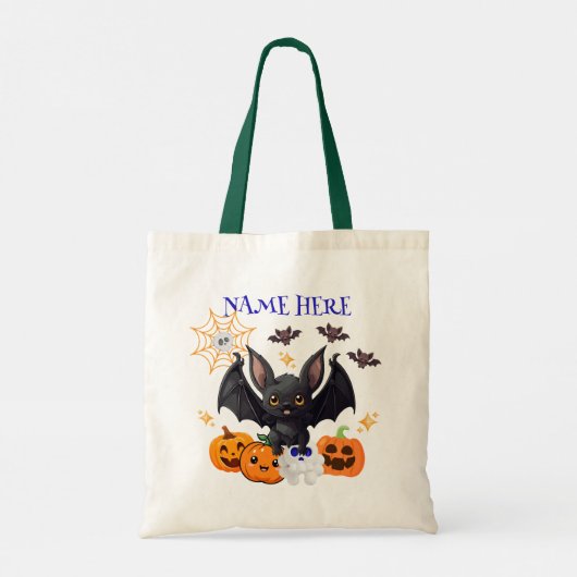 Halloween Bat Snoep Canvas tas v1 (Achterkant)