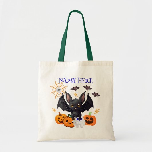 Halloween Bat Snoep Canvas tas v1 (Voorkant)
