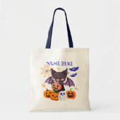 Halloween Bat Snoep Canvas tas v2 (Voorkant)