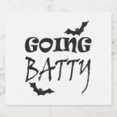 Halloween Bat Sparkling Wijnetiket (Enkel label)