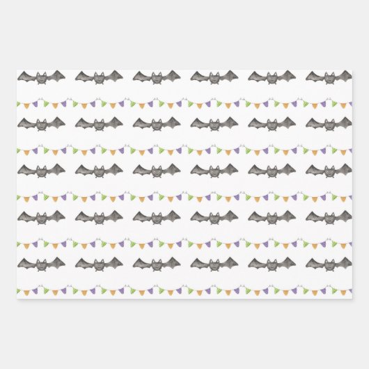 Halloween Bat Spider Pattern Wrapping Paper (Voorkant 3)