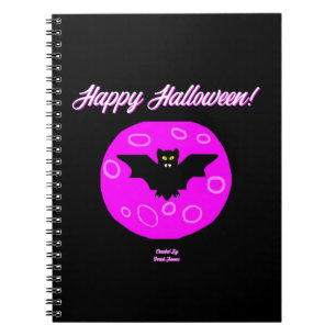 Halloween Bat Spiral Photo Notitieboek