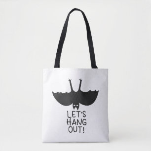 halloween bat tote bag