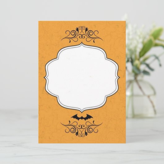 Halloween Bat Wedding Invitation Kaart (Staand voorkant)