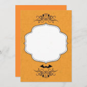Halloween Bat Wedding Invitation Kaart (Voorkant / Achterkant)
