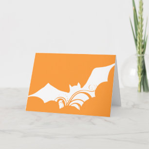 Halloween Bat White Color Halloween Wenskaart Kaart