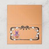 Halloween Bat With Candy Orange Plaatskaartje (Buitenkant ongevouwen)