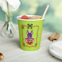 Halloween Bat With Candy Papieren Bekers
