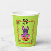 Halloween Bat With Candy Papieren Bekers (Achterkant)