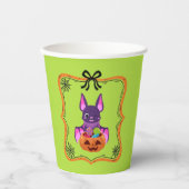Halloween Bat With Candy Papieren Bekers (Voorkant)
