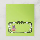 Halloween Bat With Candy Plaatskaartje (Buitenkant ongevouwen)