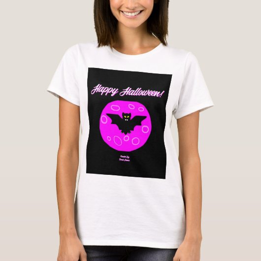 Halloween Bat Women's White Basic T Shirt (Voorkant)