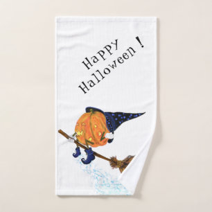 Halloween Bath Towels Witch Pumpkin Flying Broom Bad Handdoek