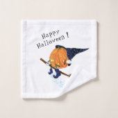 Halloween Bath Towels Witch Pumpkin Flying Broom Bad Handdoek (Wasdoekje)