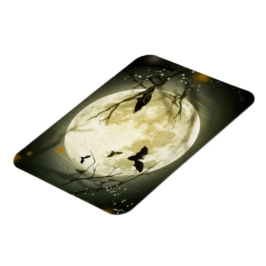 Halloween Bats and Birds Moon Magneet (Linkerzijde)