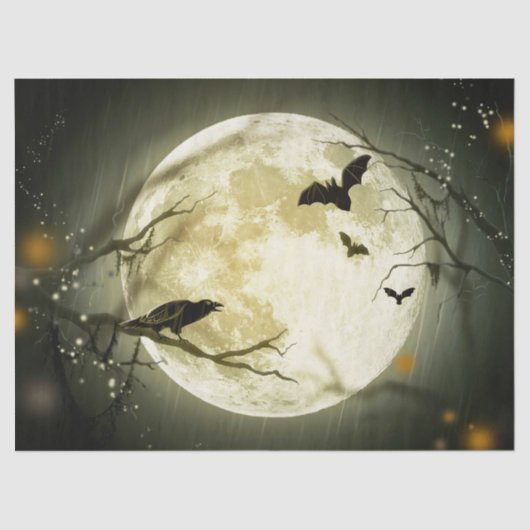 Halloween Bats and Birds Moon Tissuepapier (Voorkant)