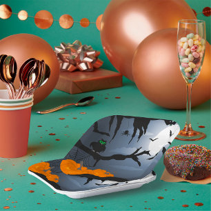 Halloween Bats and Owl Papieren Bordje