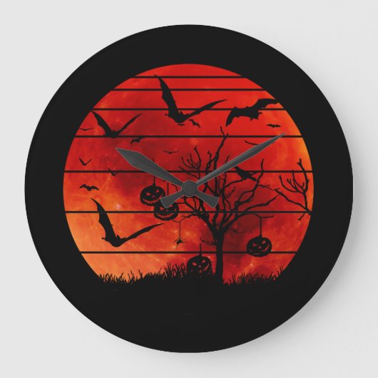 HALLOWEEN BATS AND TREES GROTE KLOK (Voorkant)