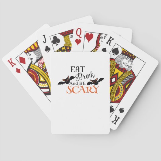 Halloween Bats Be Scary Funny Meme Pokerkaarten (Achterkant)