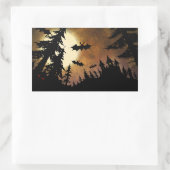 Halloween Bats, Castle en Moon Rechthoekige Sticker (Tas)