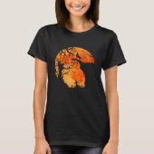 Halloween Bats en Black Wolf Howling Moon T-shirt (Voorkant)