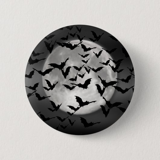 Halloween Bats en een volle maan Ronde Button 5,7 Cm (Voorkant)