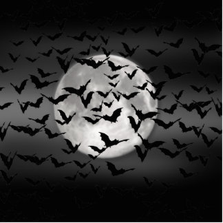 Halloween Bats en een volle maan Staand Fotobeeldje