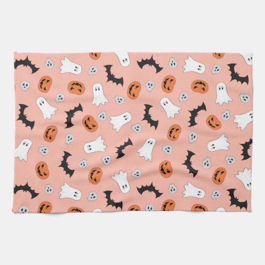 Halloween Bats en Ghost-ontwerp Theedoek (Horizontaal)
