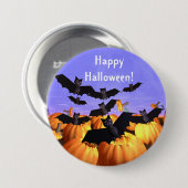 Halloween Bats en Pomkins Ronde Button 7,6 Cm (Voorkant /achterkant)