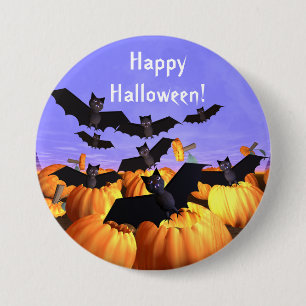 Halloween Bats en Pomkins Ronde Button 7,6 Cm