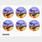 Halloween Bats en Pomkins Ronde Sticker (Vel)