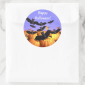 Halloween Bats en Pomkins Ronde Sticker (Tas)