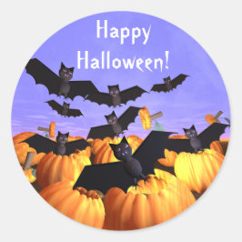 Halloween Bats en Pomkins Ronde Sticker