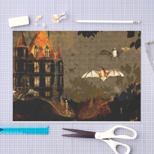 Halloween Bats en Skeleton Decoupage Tissuepapier (Craft)