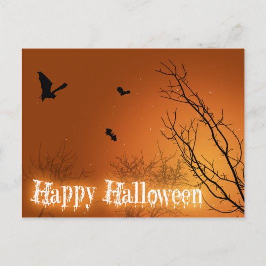 Halloween Bats en Trees Briefkaart (Voorkant)