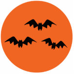 Halloween Bats Fotobeeldje Sleutelhanger<br><div class="desc">Zwarte vleermuizen vliegen voor een oranje volle maan voor een enge Halloween.</div>
