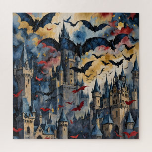 Halloween Bats Gouache Jigsaw Puzzel