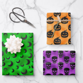 HALLOWEEN BATS HALF MOONS & PUMPKINS INPAKPAPIER VEL