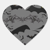 Halloween Bats Hart Sticker (Voorkant)